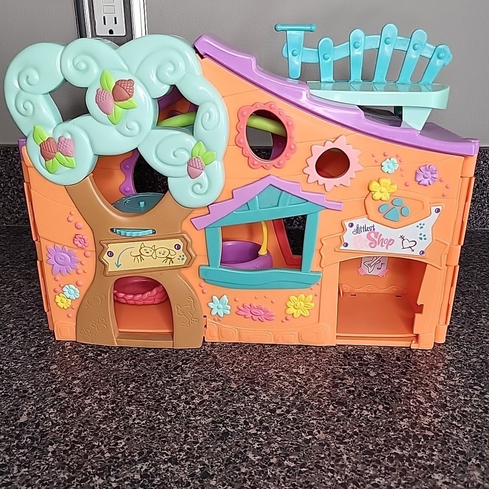 Littlest Pet Shop "Pets Only" 2007 Orange Club Playset Folding‎ Clubhouse Hasbro